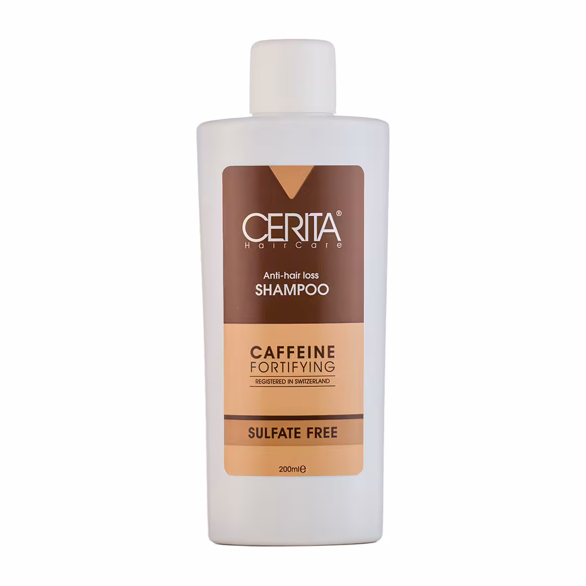 شامپو کافئین بدون سولفات سریتا مناسب موهای خشک و معمولی 200 میلی لیتر Cerita Anti Hair Loss Sulfate Free Shampoo 200 Ml