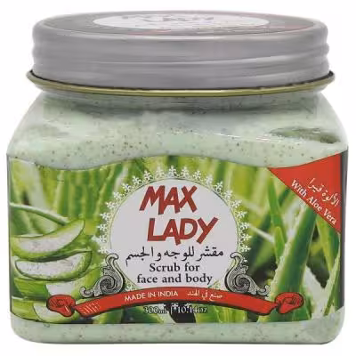 اسکراب لایه بردار مکس لیدی مدل Aloe Vera حجم 300 میلی لیتر