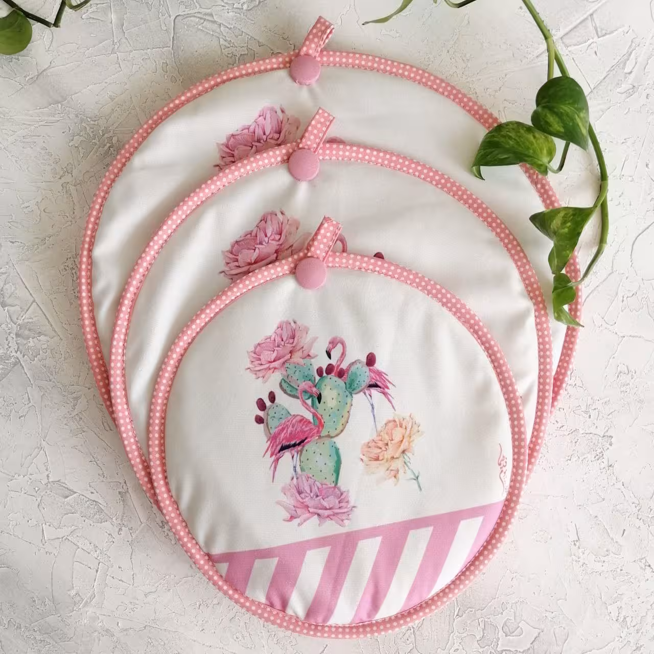 دمکنی مخمل نسوز مدل روژین طرح 14