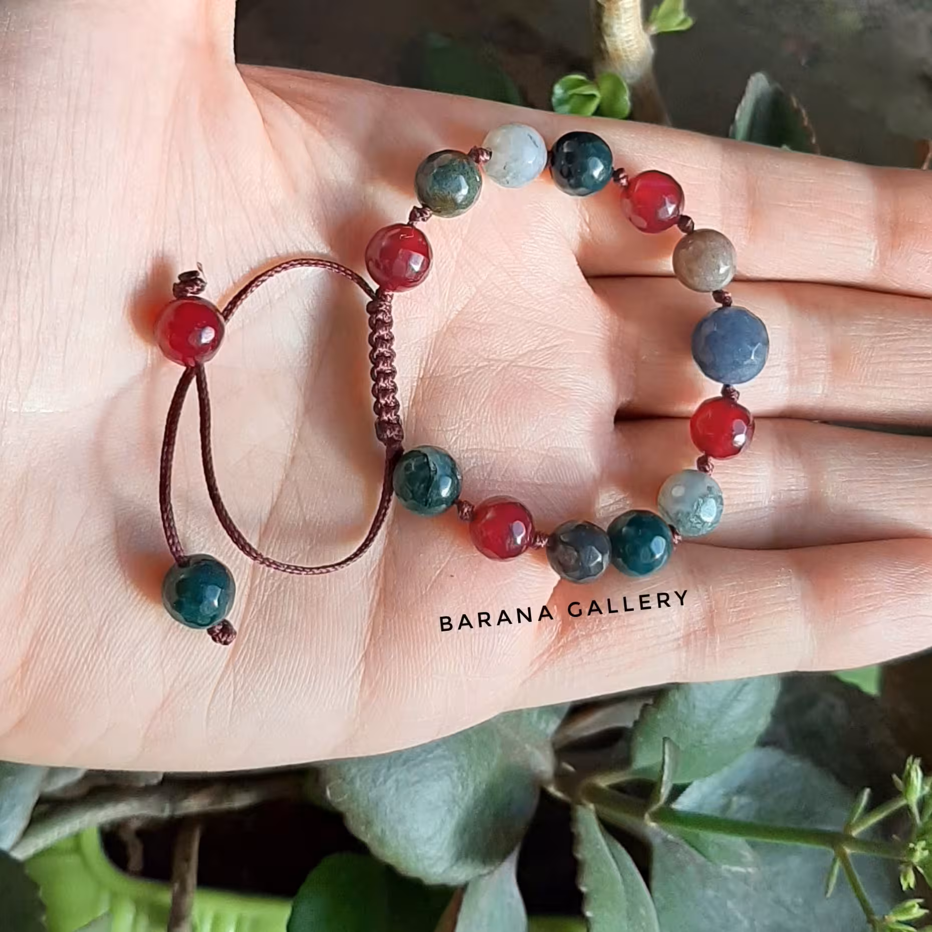 دستبند تمام سنگ عقیق