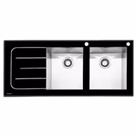 سینک ظرفشویی ایلیا استیل مدل 8022 توکار شیشه ای