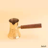 قهوه جوش برنجی طلایی بدون در مدل تاینی سایز 2