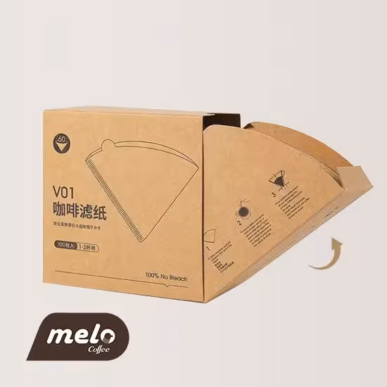 فیلتر قهوه ساز V60 سایز 1 تا 2 فنجانه 100 عددی