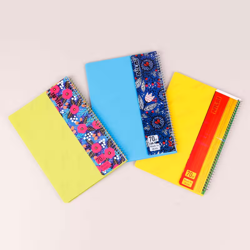 دفتر سیمی 50 برگ طرح دار نیلای