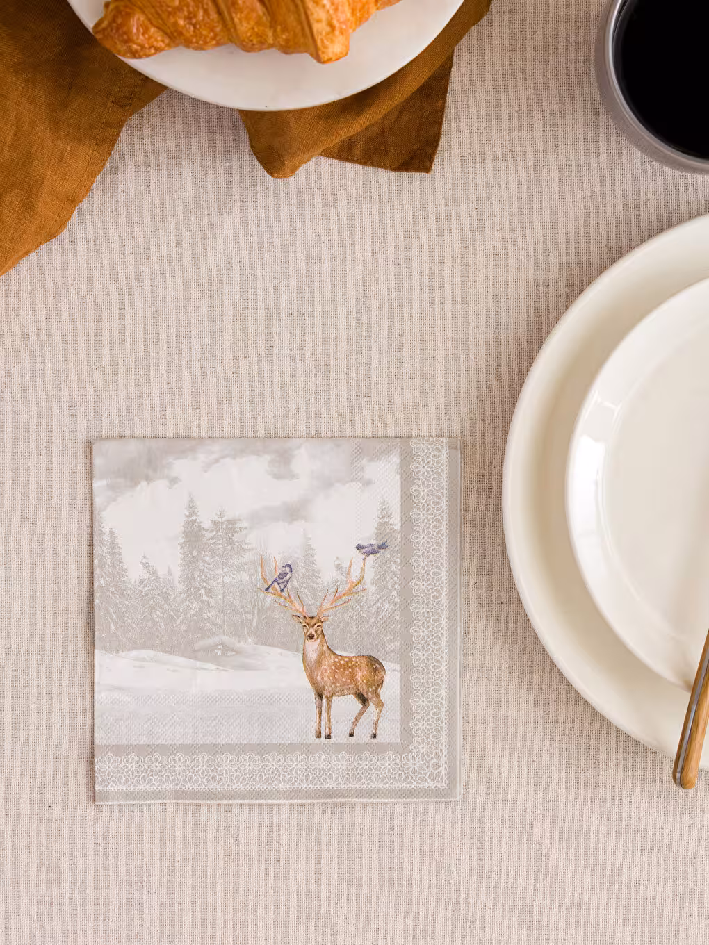 دستمال سفره و آشپزخانه السی هوم طرح گوزن بسته 20 عددی