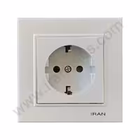 پریز برق ارت دار پایه سرامیکی مدل برلیان رنگی نقره ای