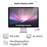 مانیتور استوک 24 اینچ اپل Apple Cinema Display a1267 با وبکم و اسپیکر