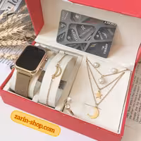 ست زنانه ساعت و نیم ست مرواریدی ماه و ستاره