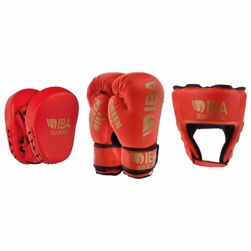 ست دستکش ، کلاه و میت گرین هیل آیبا (قرمز)