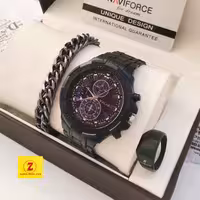 ست لوکس ساعت دستبند انگشتر مردانه 550600700