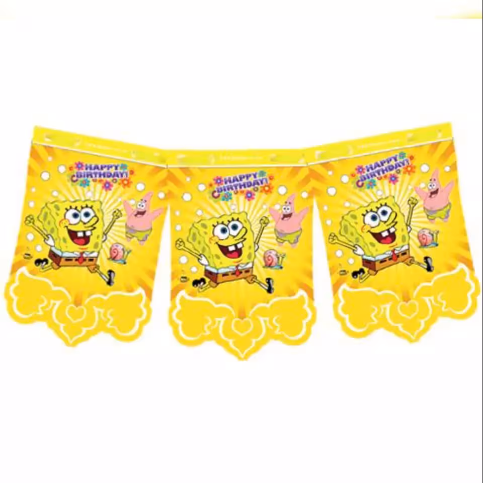 تم تولد ریسه تولدی تم باب اسفنجی(پک یک متری)