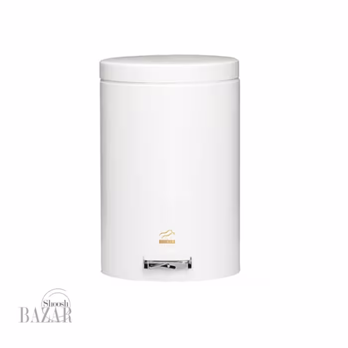 سطل زباله پدالدار 6 لیتری سفید براق بهازکالا 16166089