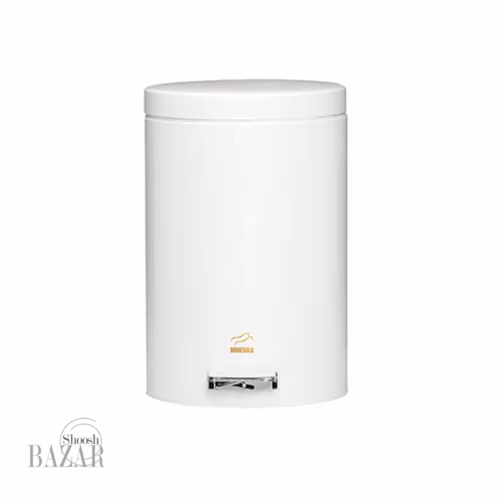 سطل زباله پدالدار 6 لیتری سفید براق بهازکالا 16166089