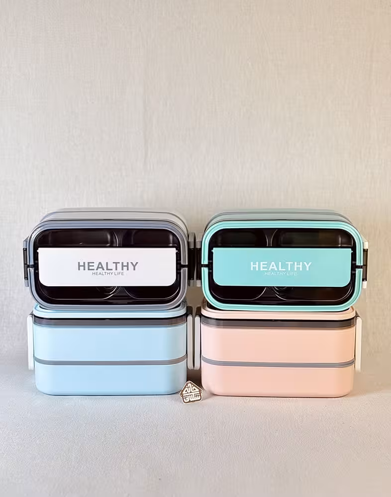 لانچ باکس 1400 میل داخل استیل دو طبقه HEALTHY کد003003