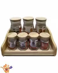 سرویس ادویه پاسماوری 8 پارچه چوبی 2طبقه کد 41347- (شهرستان(تیپاکس)و پیک(تهران))