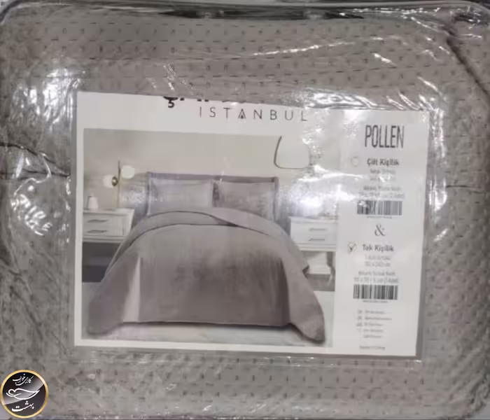 روتختی یک نفره مخمل برند Toyoترک (دو تکه - طوسی روشن )