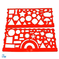 ست خط کش ژله‌ای شابلون اشکال هندسی مجموعه 2 عددی