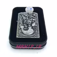 فندک بنزینی زورو سیلور برجسته طرح دراگون کد A130098