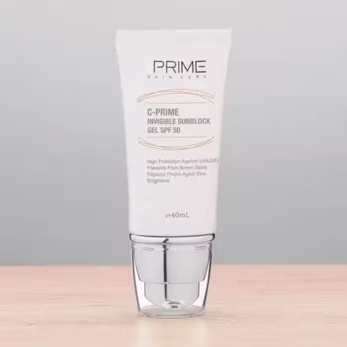 ژل ضدآفتاب بی‌رنگ پرایم SPF50 مدل C-Prime مناسب برای انواع پوست