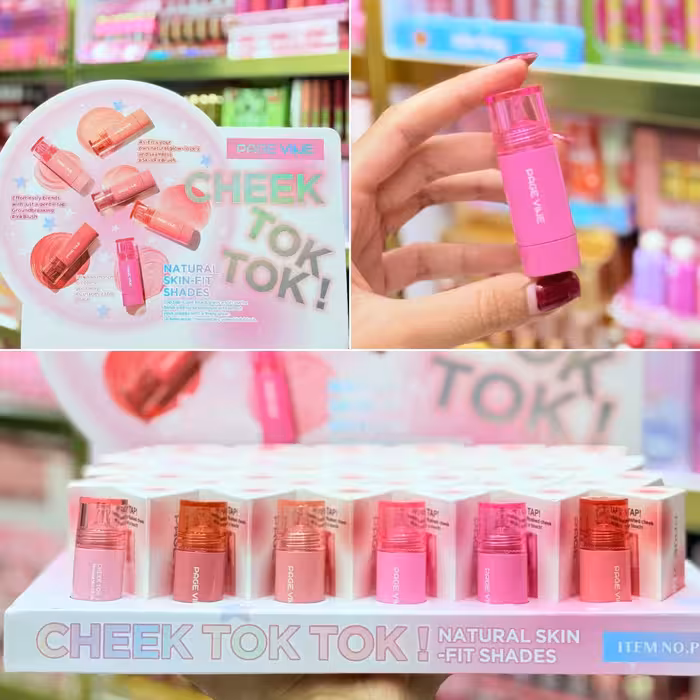 رژگونه دکمه ای tik tok پیچ واین 48 عددی