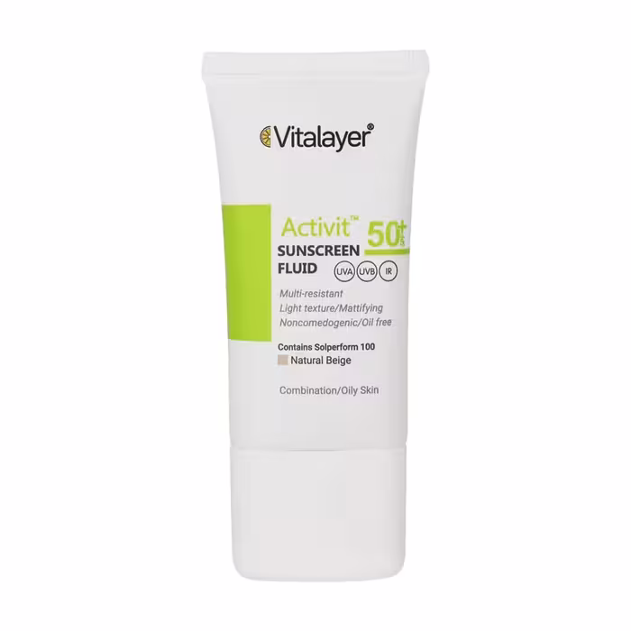 فلوئید ضد آفتاب ویتالیر Vitalayer مدل Activit با SPF50 حجم 50 میلی لیتر