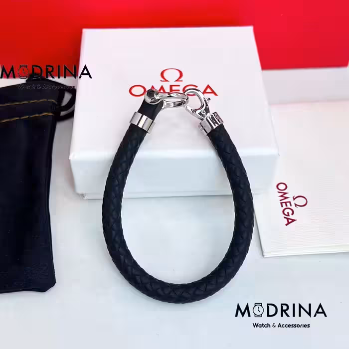 دستبند امگا مشکی نقره ای مستر OMEGA BRACELET