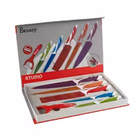 ست چاقو 6 عددی رنگی به همراه پوست کن بداف سری Studio