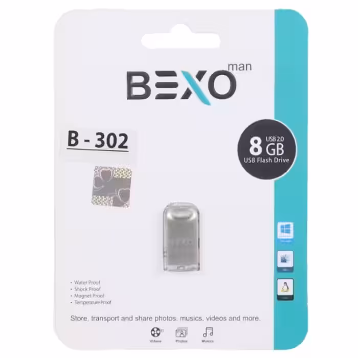 فلش مموری بکسو مدل B-302 USB2.0 ظرفیت 8 گیگابایت