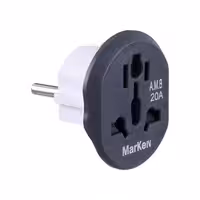 تبدیل 3 به 2 برق وارداتی مارکن مدل Marken A.M.B 20A،شامل 7 مدل پریز ورودی مدل های A-C-E-F-G-I-M 