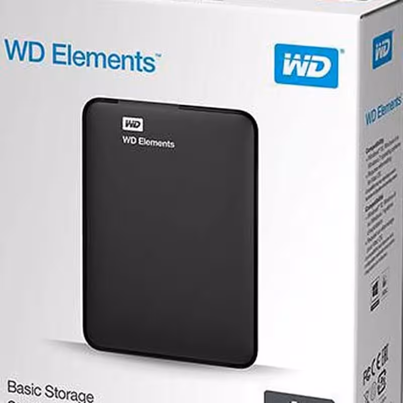 هارد اکسترنال وسترن دیجیتال مدل Elements ظرفیت 1 ترابایت نو و آکبندگارانتی یکساله