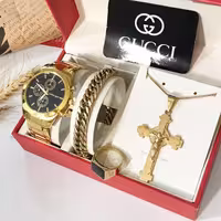 ست مردانه ساعت و گردنبند دستبند انگشتر 425500600