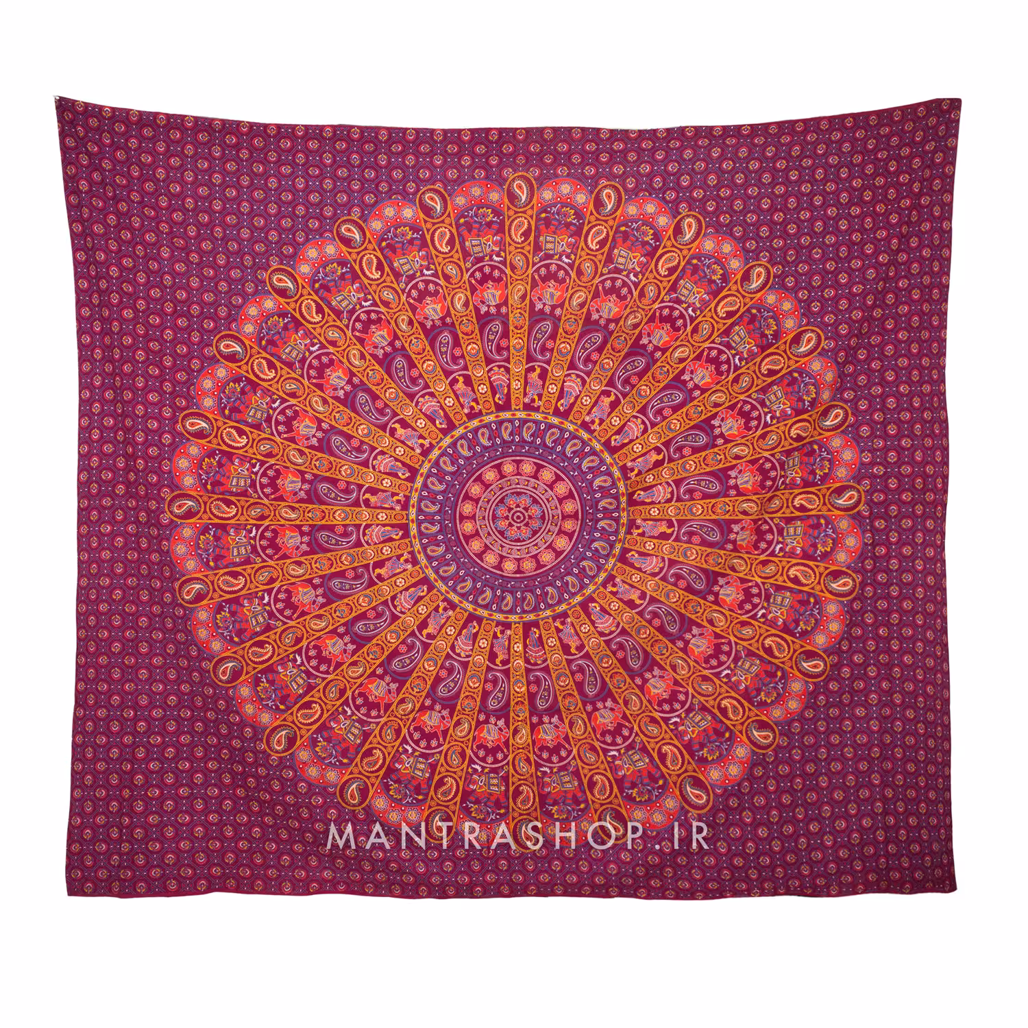 بکدراپ تپستری هندی طرح ماندالا (روتختی دو نفره) کد 158