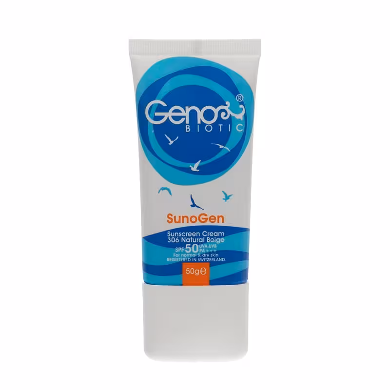 کرم ضد آفتاب پوست خشک ژنوبایوتیک SPF50 سایز 50 میل