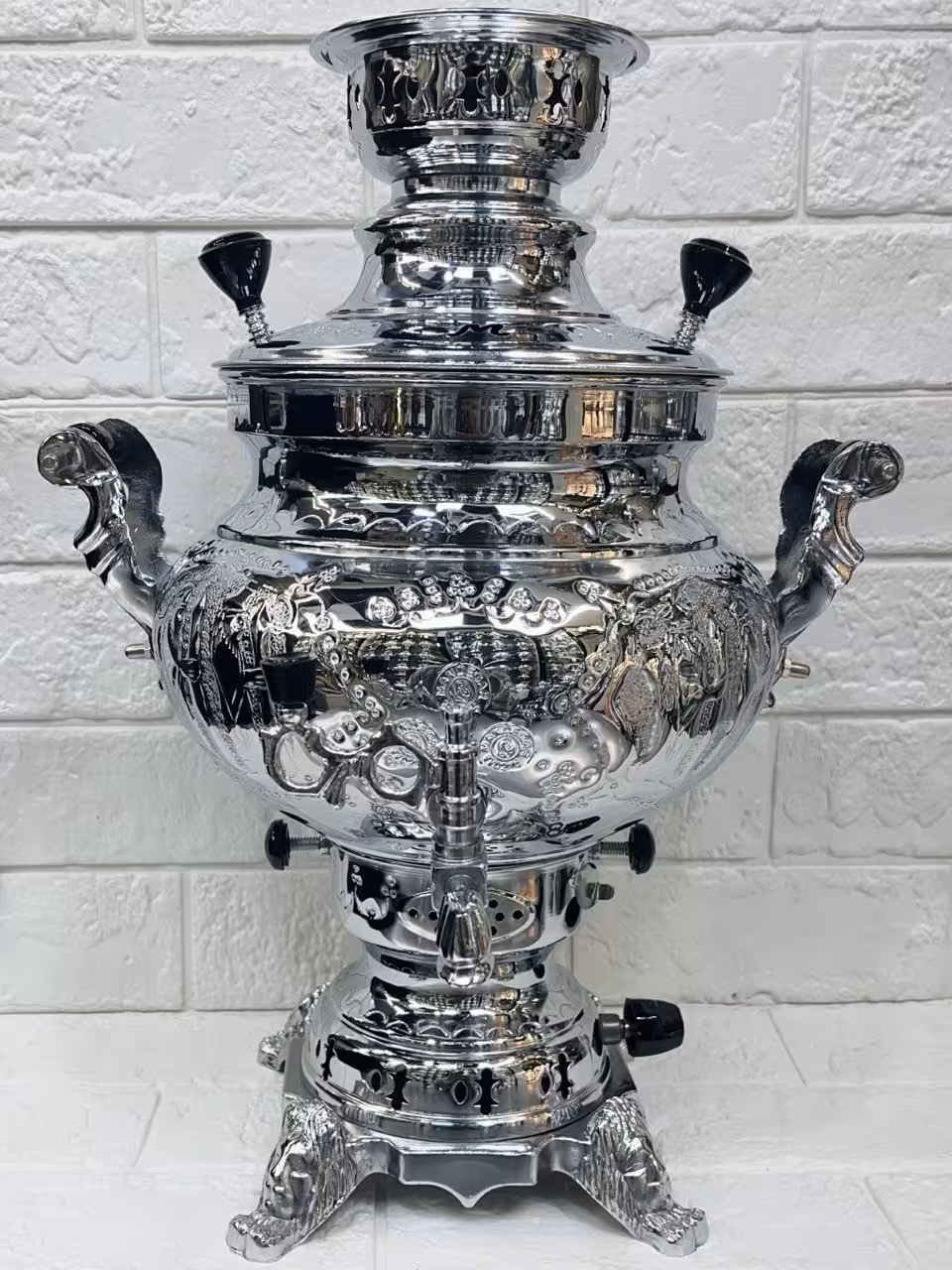 سماور 6 لیتر برند ماندگار مدل عدسی قلم