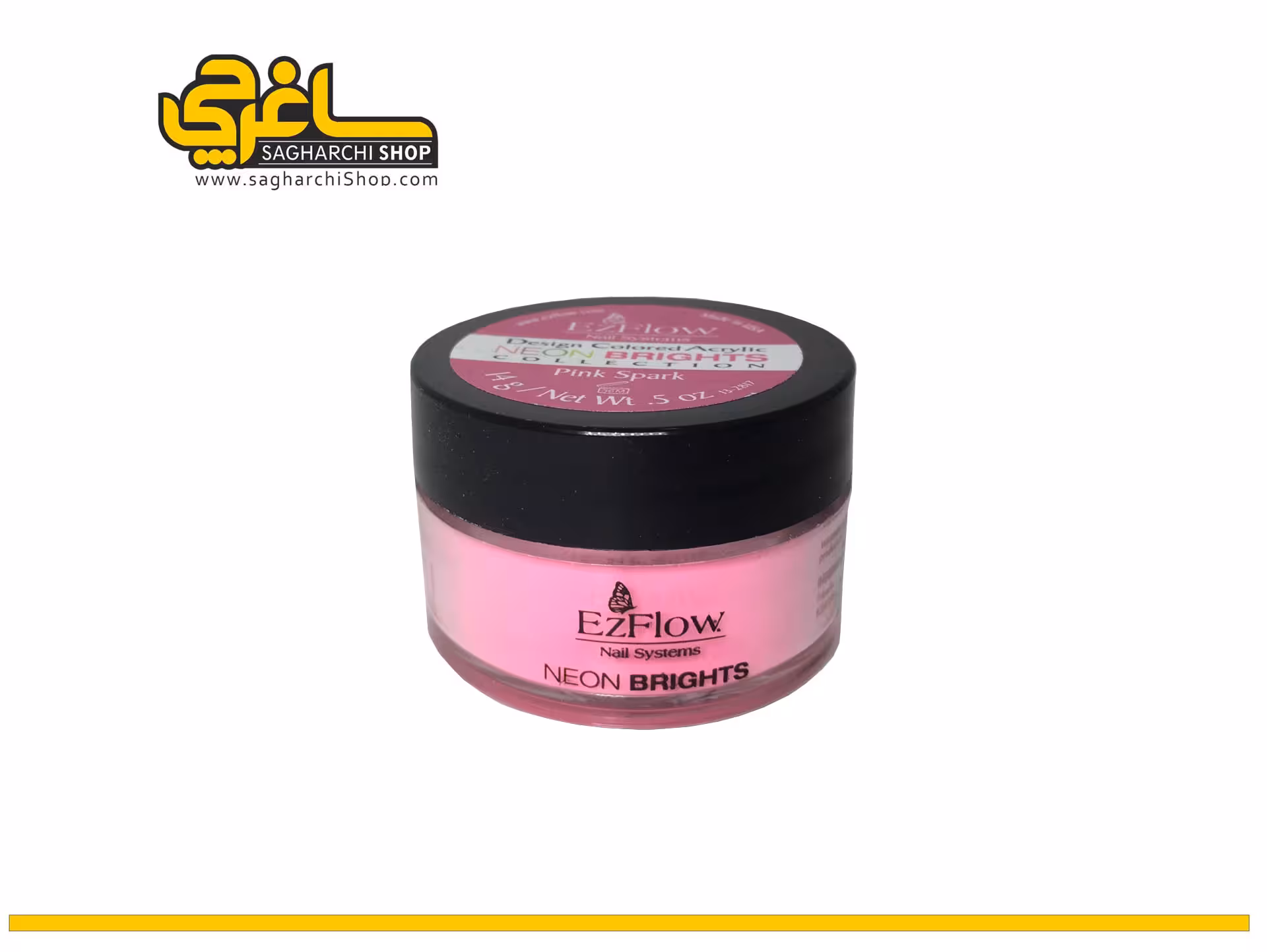 پودر کاشت ناخن نئون 14 گرم pink spark ایزی فلو EzFlow
