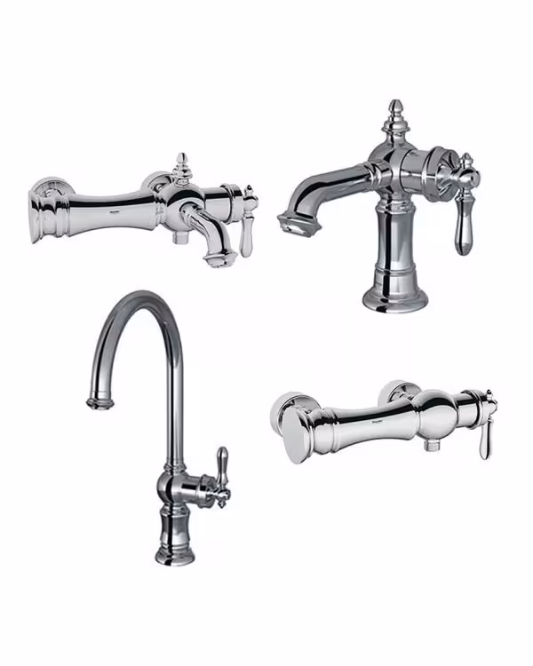 ست چهار تکه شیرآلات شودر مدل بیزانس کروم