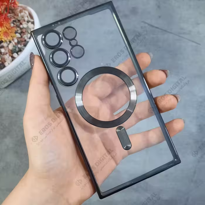 قاب ژله ای و محافظ لنزدار سامسونگ Galaxy S24 Ultra مدل مگ سیف دار