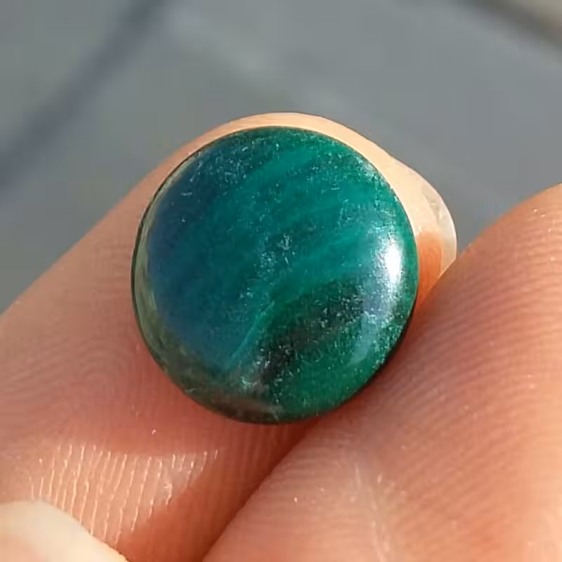 نگین مالاکیت کنگو وارداتی پولیش آیینه ای بسیار خوش رنگ کد 11750