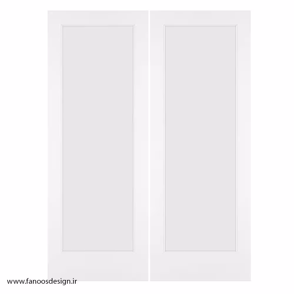 درب چوبی با رنگ پوششی دو لنگه چوبی شیشه خور کد 1171