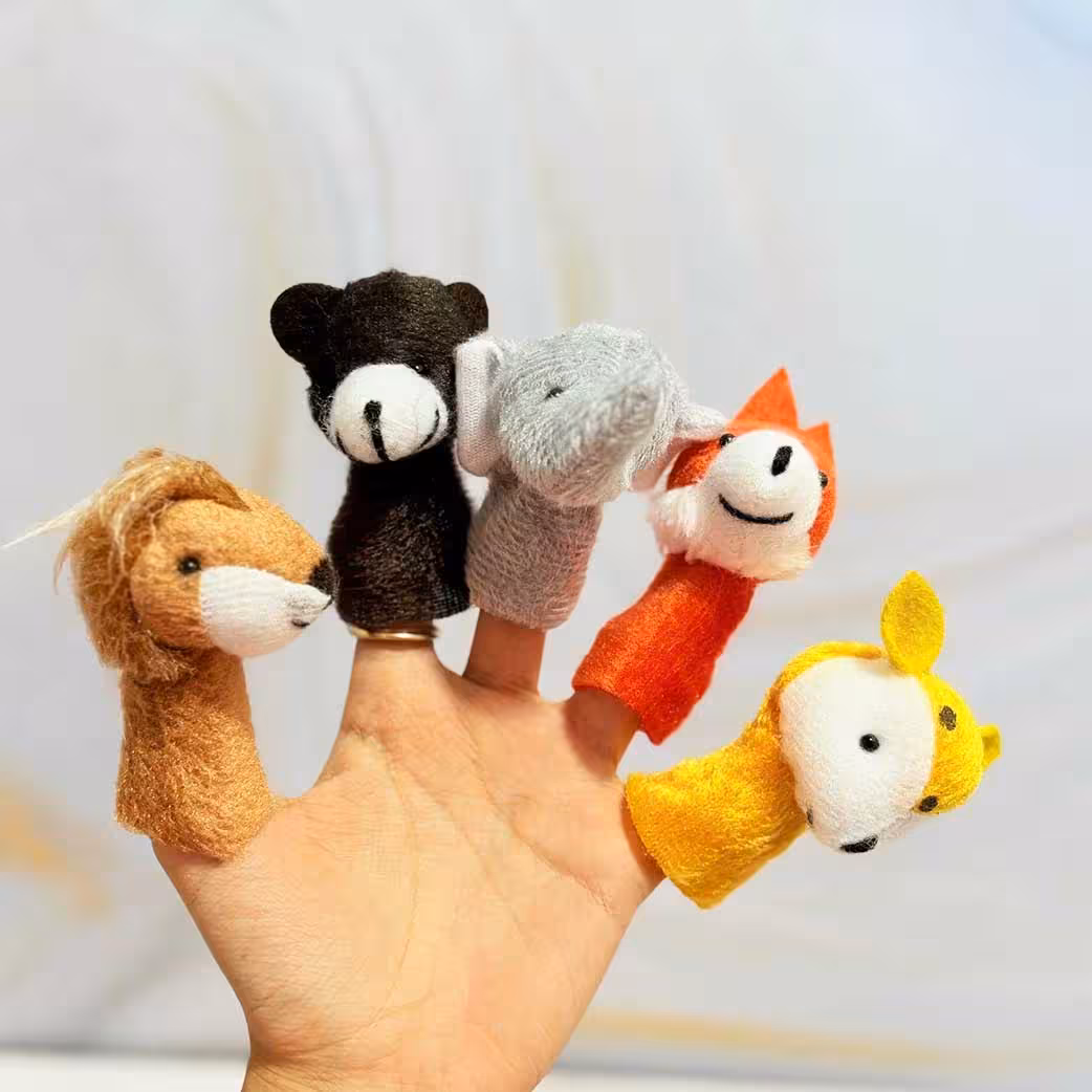 عروسک انگشتی پارچه ای حیوانات جنگل