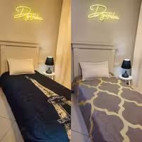 لحاف یک نفره طرح ایفل طلایی و لونه زنبوری