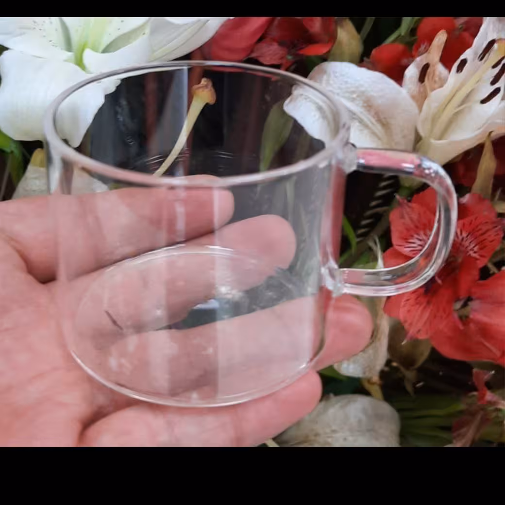 استکان پیرکس ساده دسته دار مستقیم روی شعله 