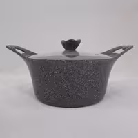 قابلمه گرانیتی سایز 30 پیلو مشکی PILAU طرح لایف