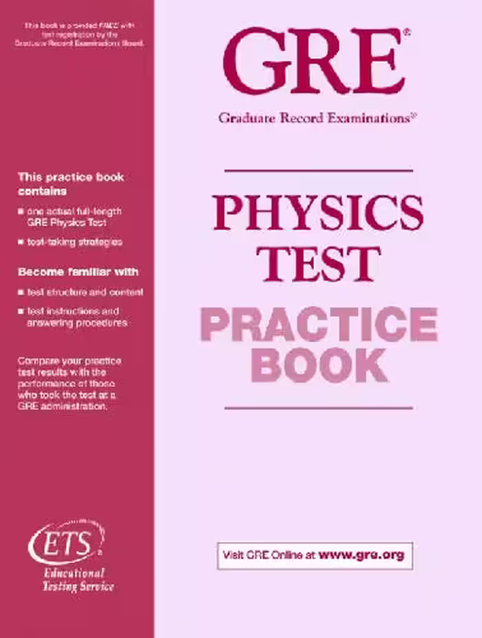 خرید و دانلود نسخه کامل کتاب The GRE Physics Test practice book