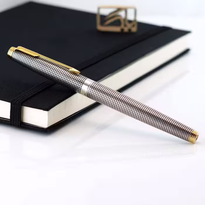 خودنویس پارکر 75 تیفانی شطرنجی نقره ای [خوش قیمت] PARKER 75 FP Tiffany grid in 14K sterling silver