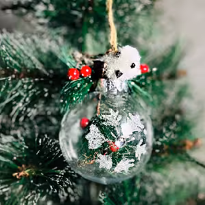 گوی شیشه ای گنجشکدار 8 سانت کد 222