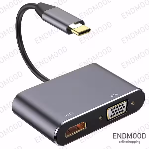 تبدیل USB-C به HDMI و VGA کی نت مدل K-COUC30HV