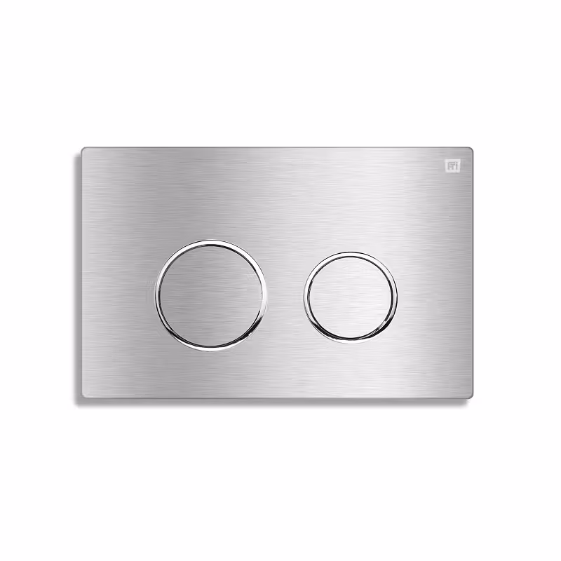 کلید فلاش تانک ایران مدل استیل نقره ای خش دار (کد 20)