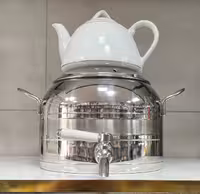 کتری قوری استیل کف چدن  طرح ترک