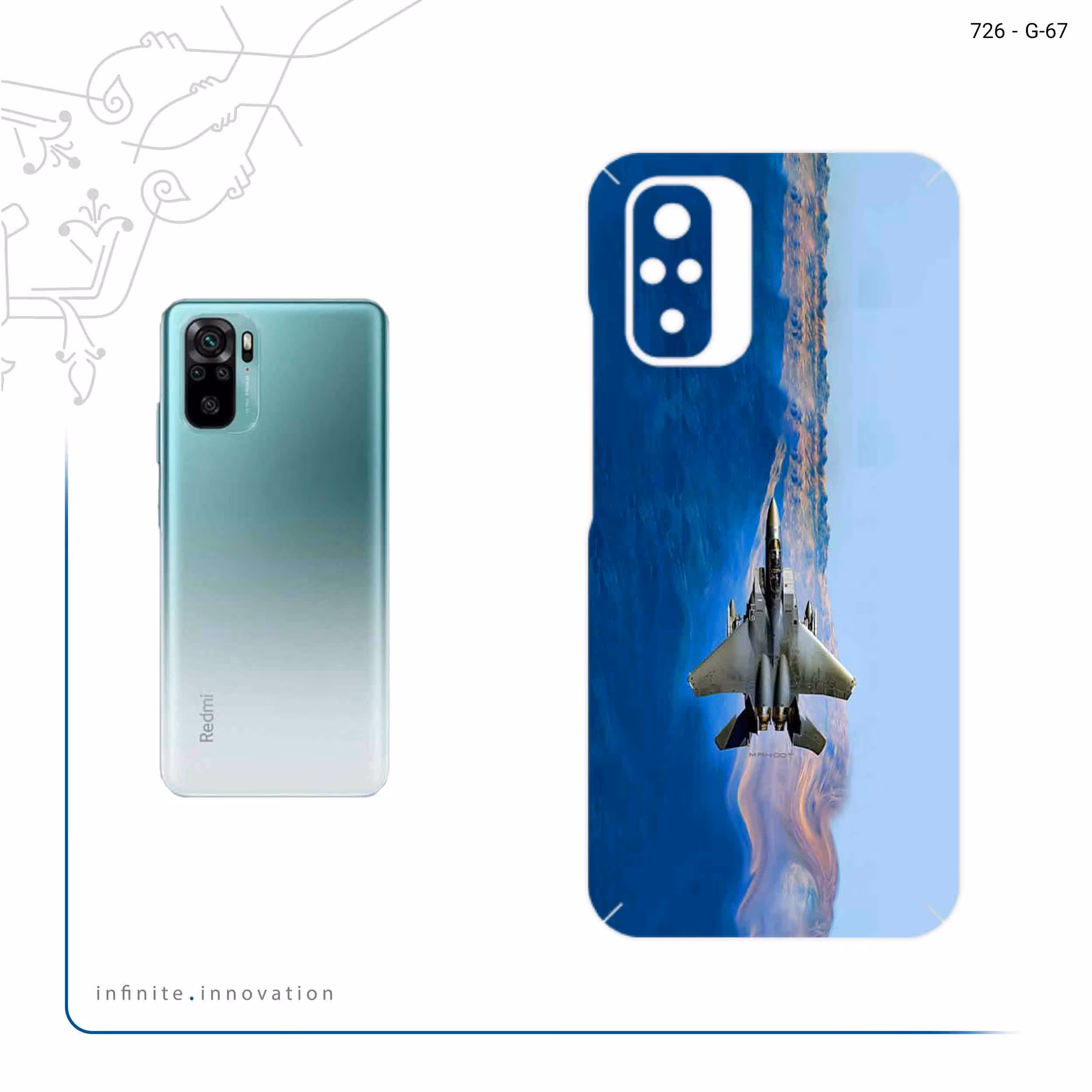 برچسب پوششی ماهوت مدل Fighter plane F15 مناسب برای گوشی موبایل شیائومی Redmi Note 10s